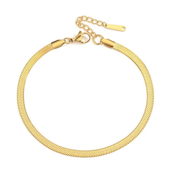 3/$35 Gold Tone Stainless Steel Snake Chain Anklet Ankle Bracelet Jewelry - Picture 5 of 5